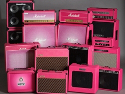 Click for larger image: Matching Amplifiers for the Jay Jay French Pinkburst Project Guitar Collection