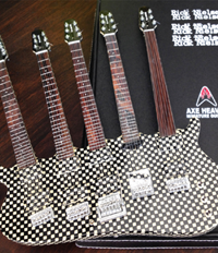 Click to see Larger Image of Rick Nielsen Five-Neck Checkered Miniature Guitar Replica by AXE HEAVEN®