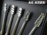 Click to see larger image of Rick Nielsen Five-Neck Checkered Miniature Guitar Replica by AXE HEAVEN®