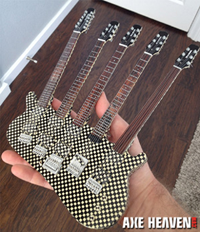 Click to see Larger Image of Rick Nielsen Five-Neck Checkered Miniature Guitar Replica by AXE HEAVEN®