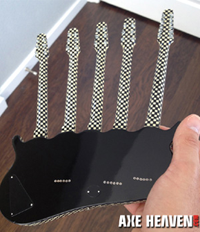 Click to see Larger Image of Rick Nielsen Five-Neck Checkered Miniature Guitar Replica by AXE HEAVEN® (Back View)