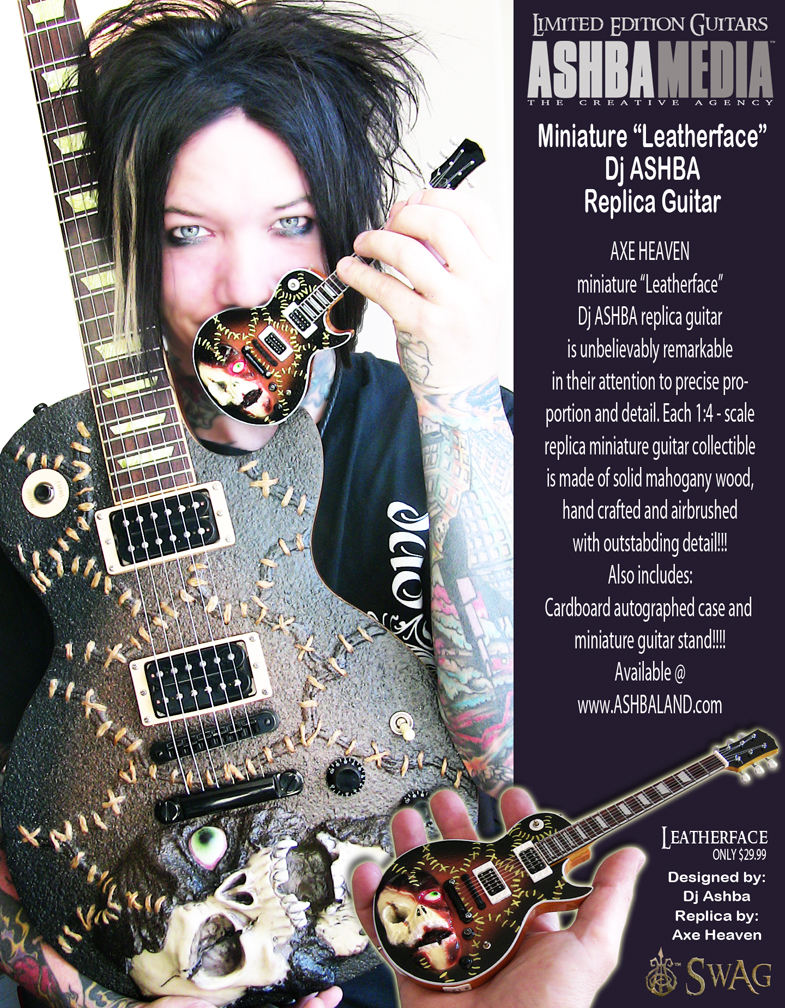 Dj Ashba Leatherface Miniature Guitar Model Ad