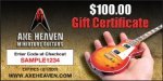 $100 AXE HEAVEN® Gift Certificate
