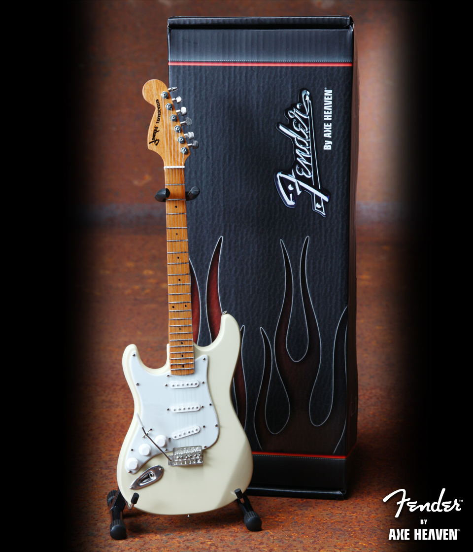 Officially Licensed Mini Cream Reverse Headstock Fender™ Strat™ Guitar Replica