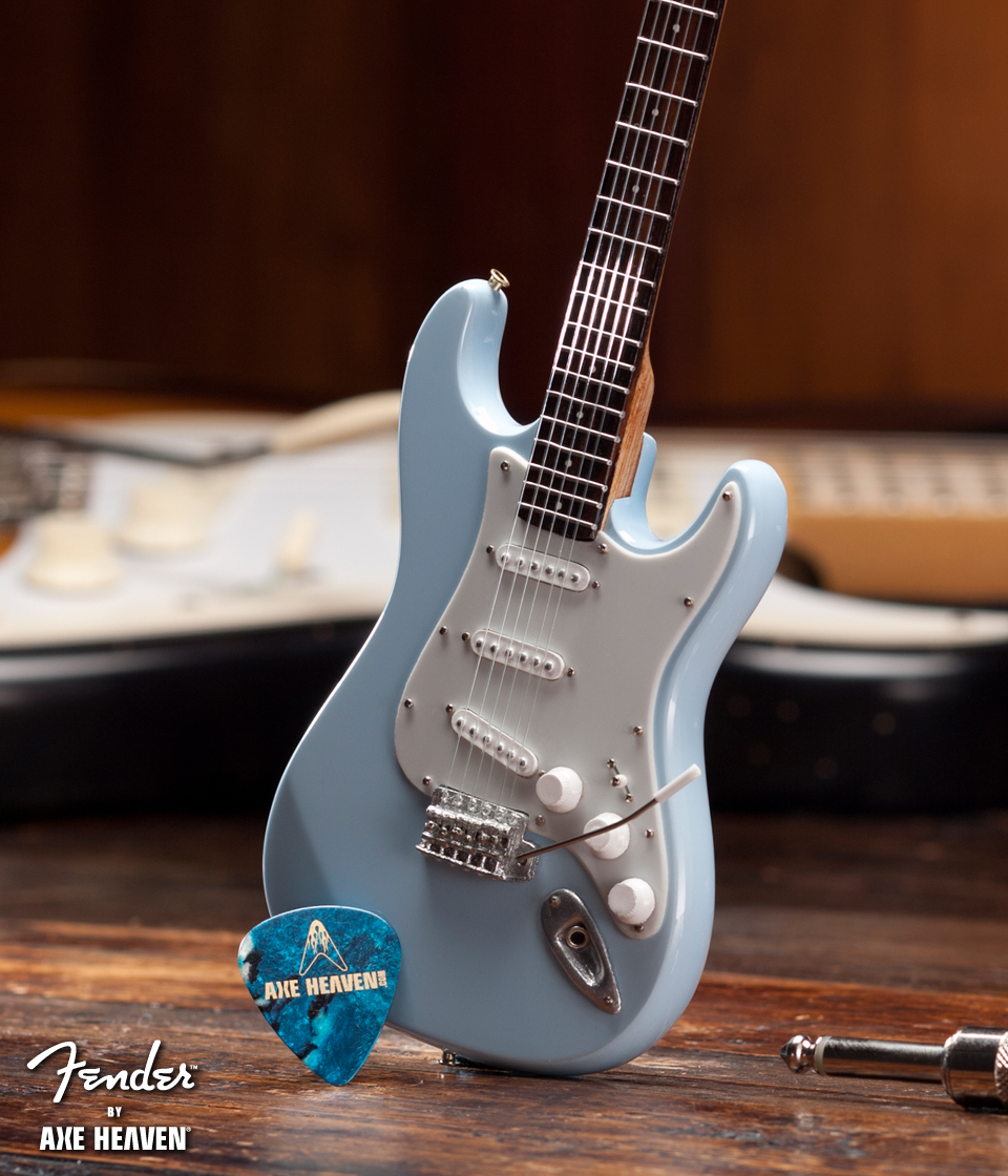 Officially Licensed Miniature Sonic Blue Fender™ Strat™ Guitar Replica