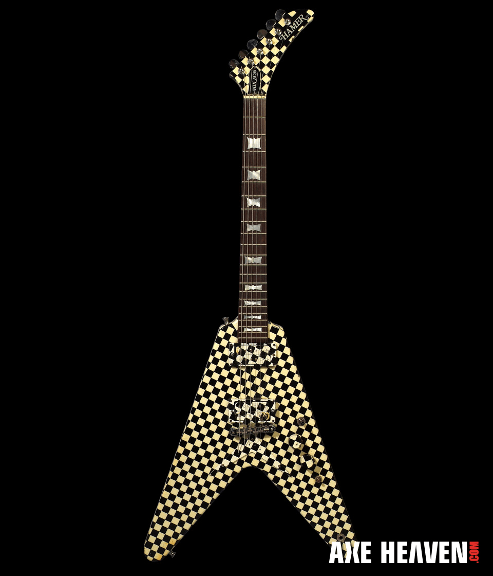 Rick Nielsen Checkered Explorer Miniature Guitar Replica