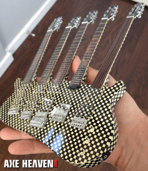 Rick Nielsen Five-Neck Checkered Miniature Guitar (Side View)