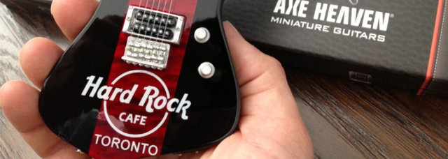 Hard Rock Cafe Toronto Custom Promotional Miniature Guitar by AXE HEAVEN®
