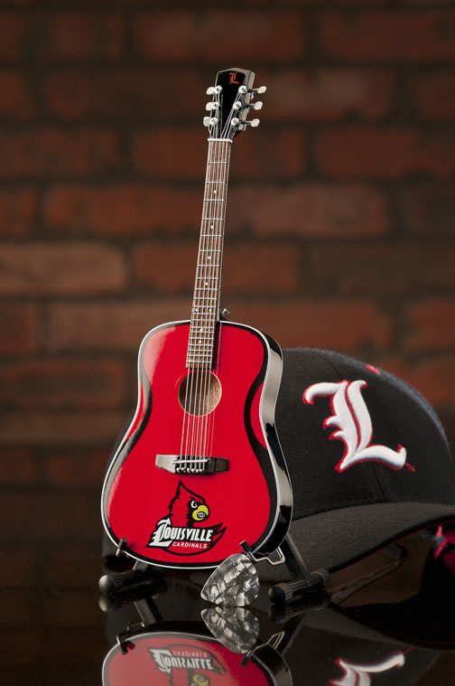 University of Louisville Cardinals Miniature Guitar Replica