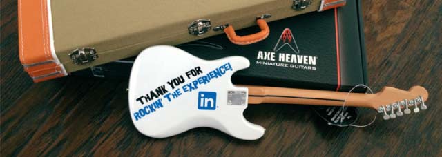LinkedIn Custom Promotional Miniature Guitar by AXE HEAVEN®