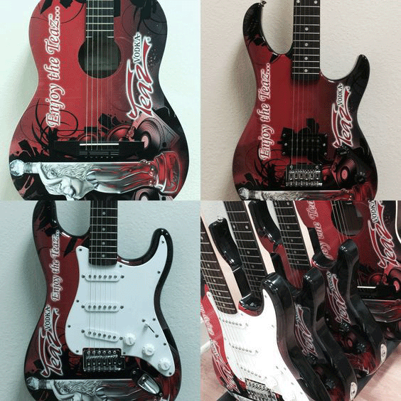 Teaz Vodka Promo Real Electric & Acoustic Guitars