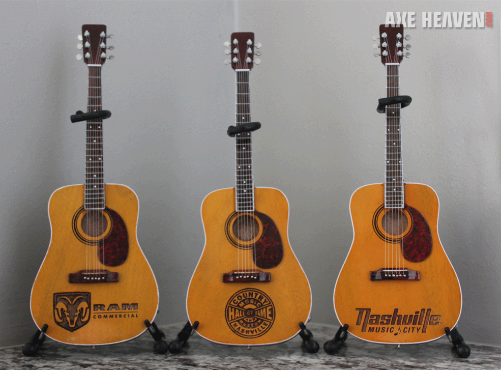 Laser Engraved Acoustic Miniature Guitars