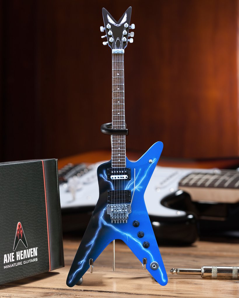Licensed Dean Dimebag Dean FROM HELL Lightning Bolt Mini Guitar Model by AXE HEAVEN®