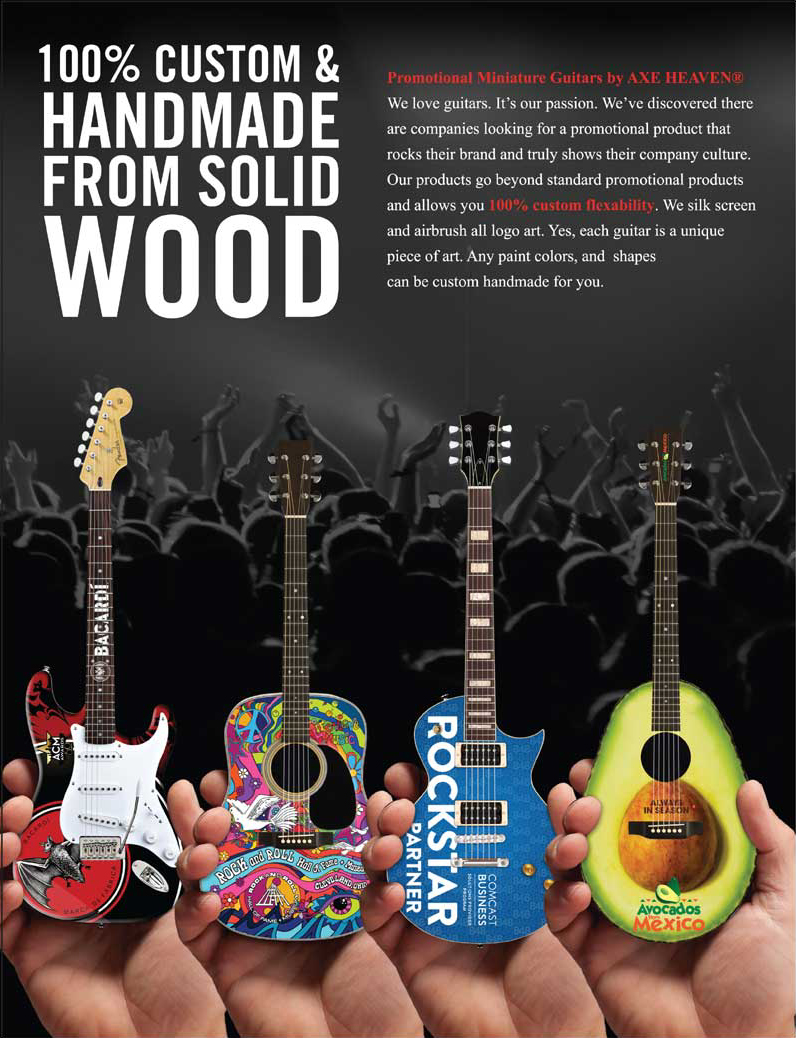 100% Custom & Handmade From Solid Wood Promo Mini Guitars By AXE HEAVEN®
