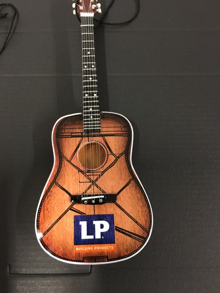 Promo Acoustic Guitar Holiday Ornament for LP Building Products