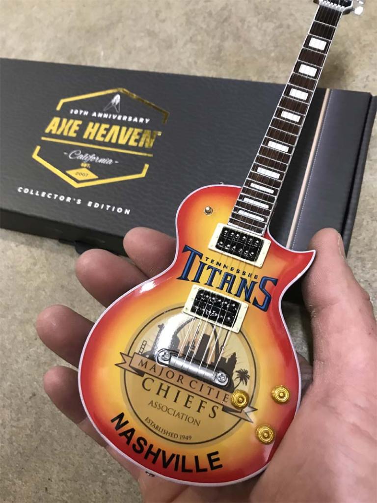 Nashville Event Sponsored by Tennessee Titans - Custom Promo Mini Guitar for Major Cities Chiefs Association