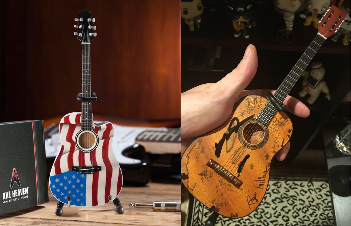 Country Acoustic Mini Guitars: Toby Kieth & Trigger Signed by Willie Nelson