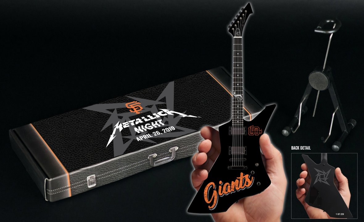 SF Giants 2019 Metallica Night Custom Shape Mini Guitar and Gift Box Promo Giveaway