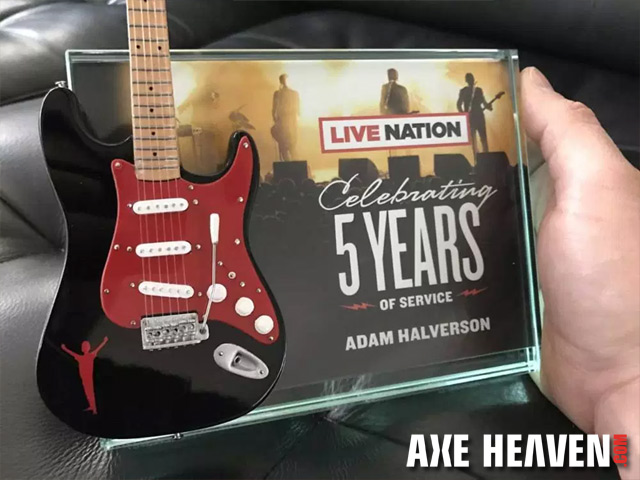 Custom 10" Mini Guitar with 7" x 5" Glass Frame Award by AXE HEAVEN®