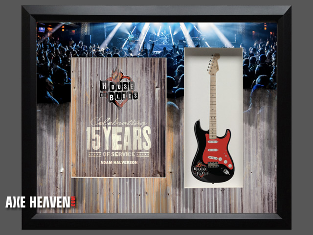 Custom Mini Guitar with 22" x 19" Shadowbox Award by AXE HEAVEN®