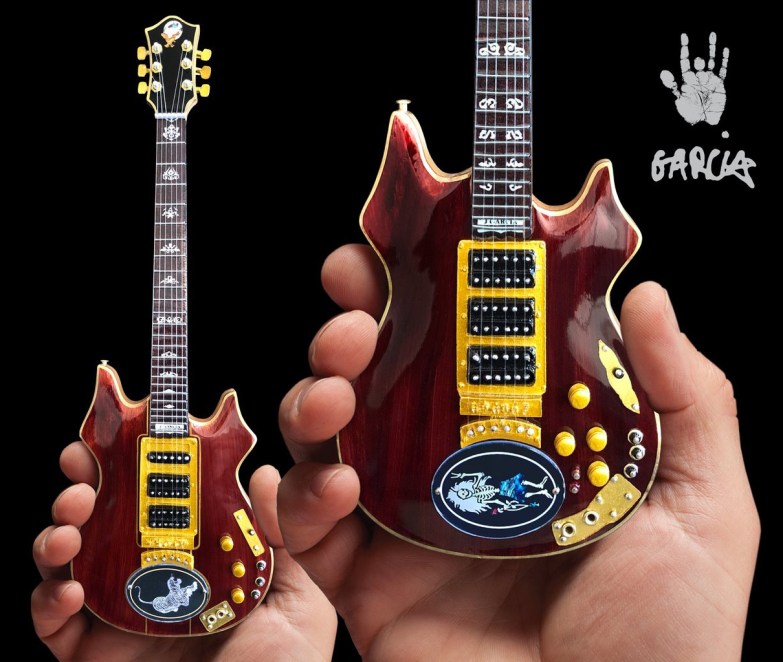 Officially Licensed Jerry Garcia™ Tiger™ and Rosebud™ Mini Guitars by AXE HEAVEN®