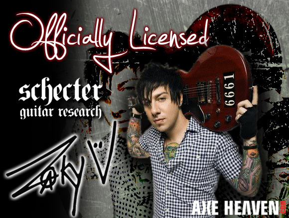Zacky Vengeance - an AXE HEAVEN® Exclusive Artist - Holding Original 6661 ZV Custom Schecter Guitar