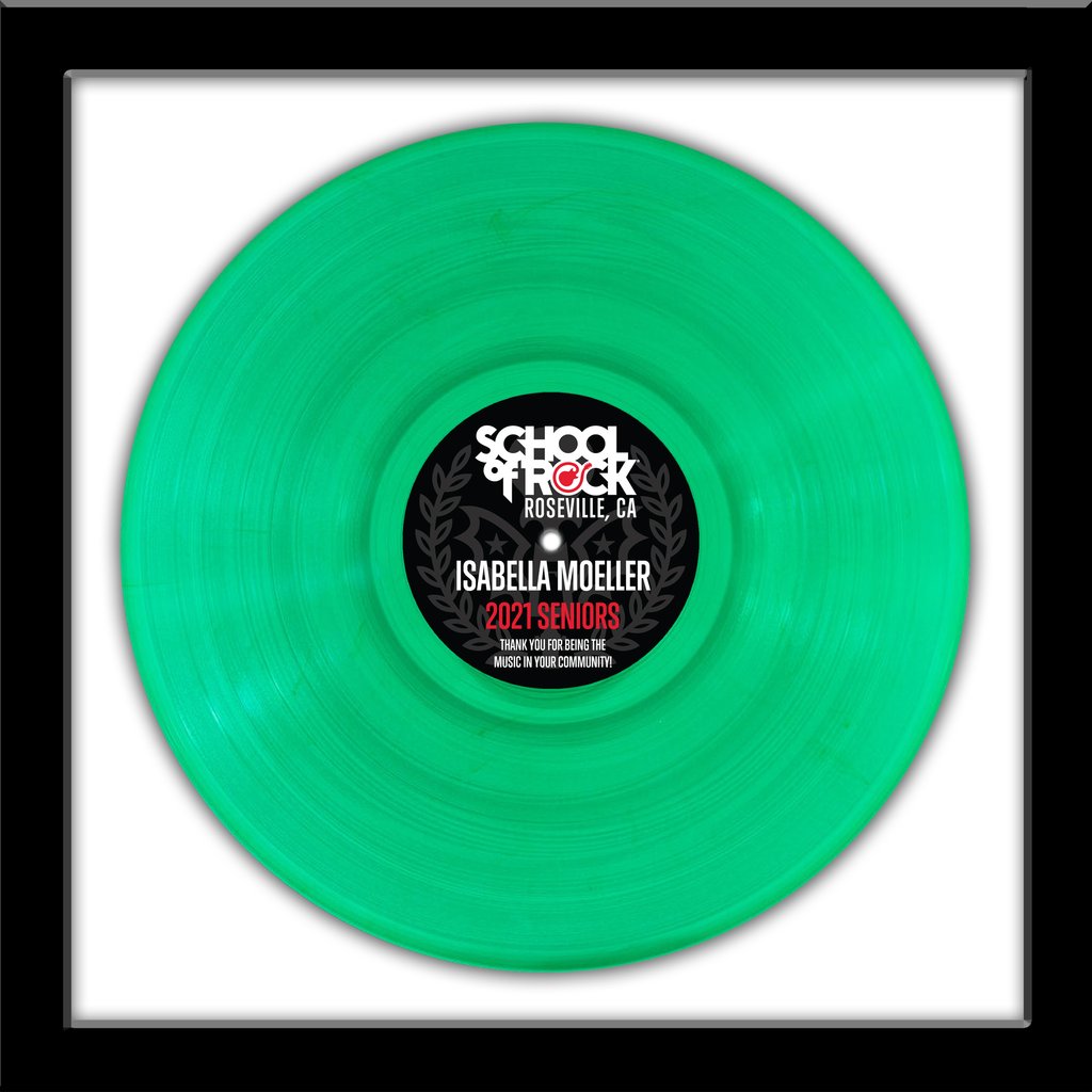 Green 12-Inch Record Award Framed
