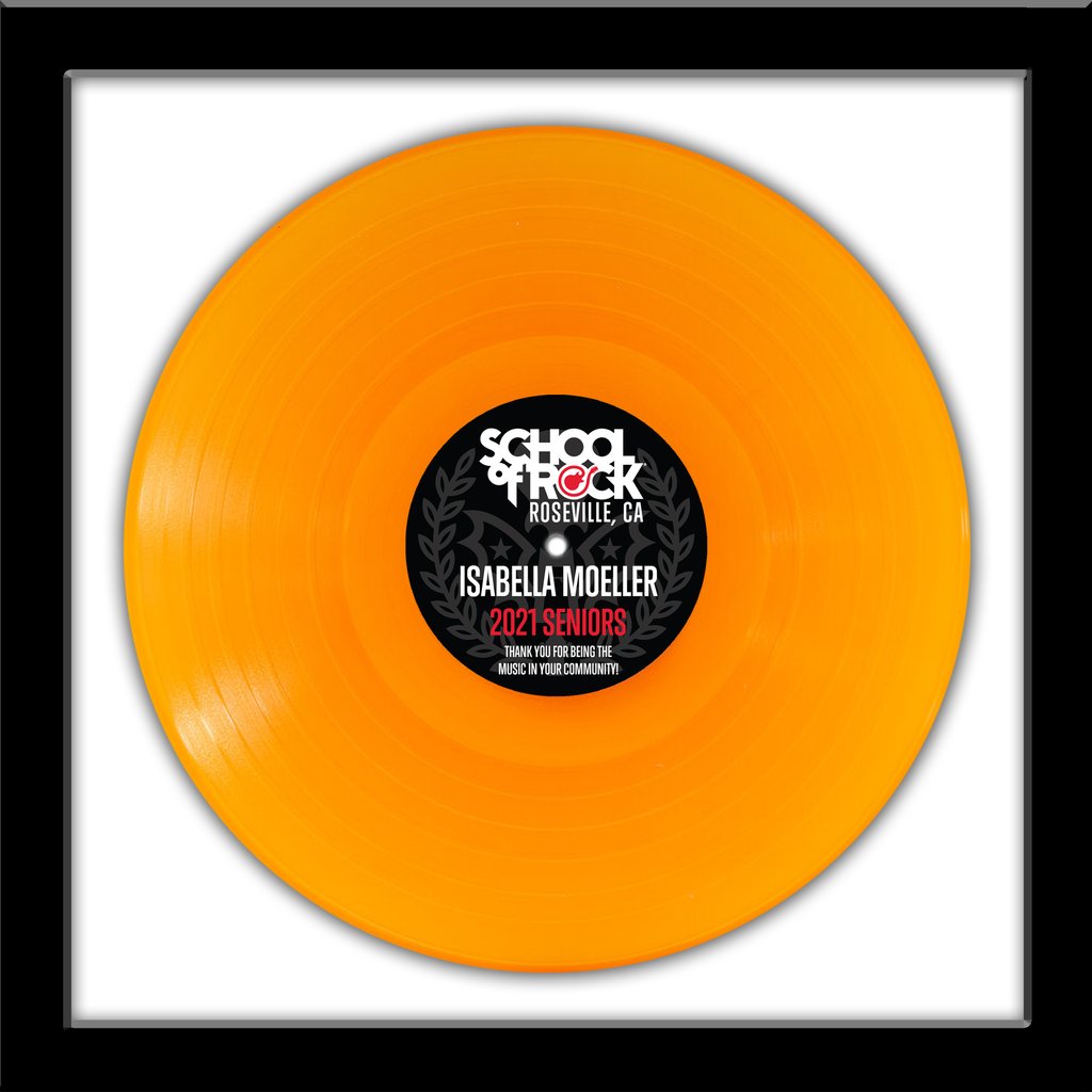 Orange 12-Inch Record Award Framed