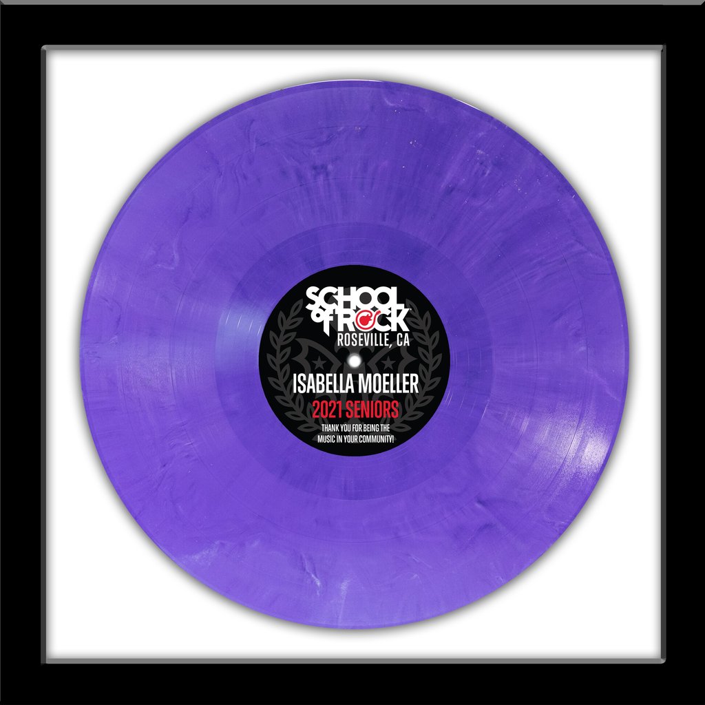 Purple 12-Inch Record Award Framed