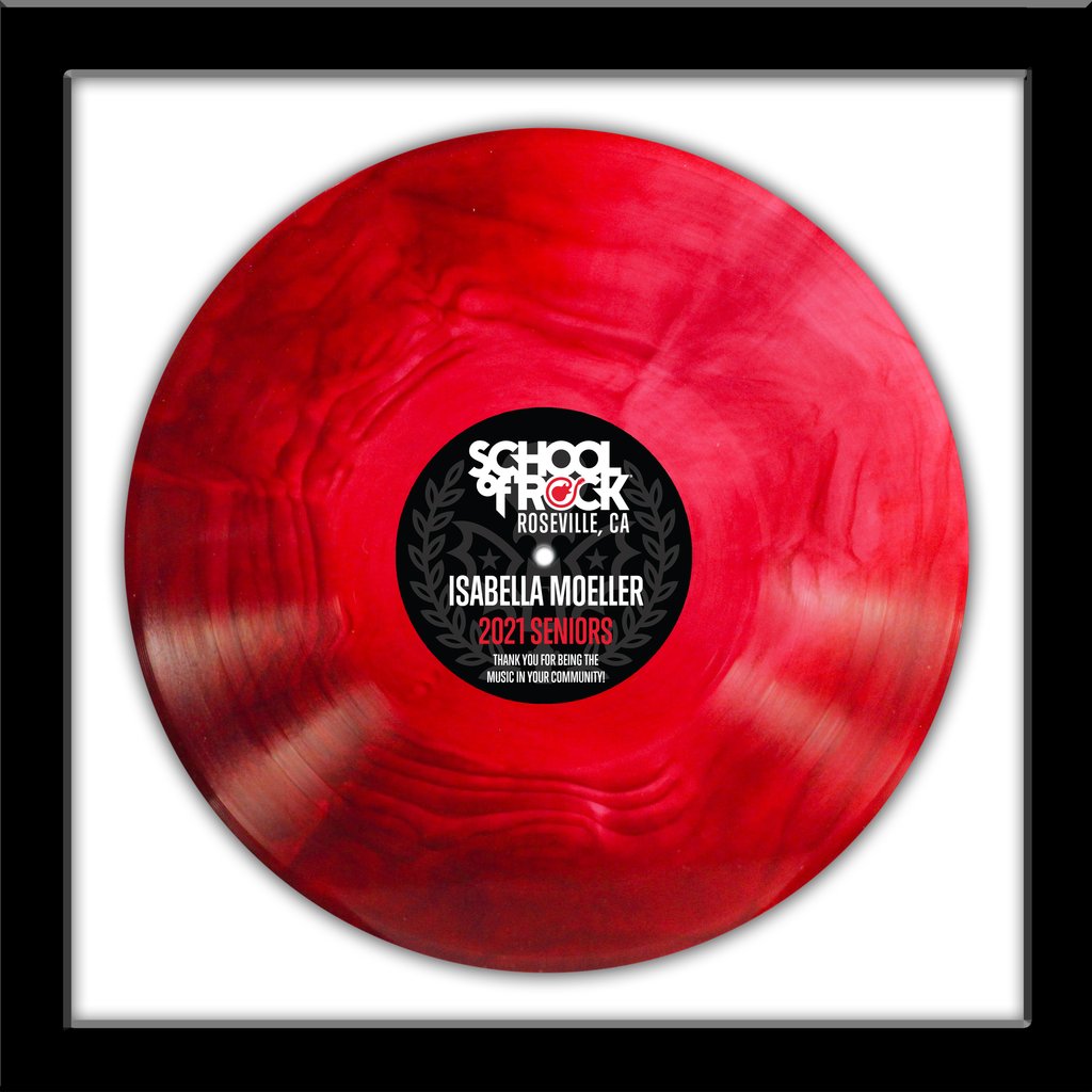 Red 12-Inch Record Award Framed