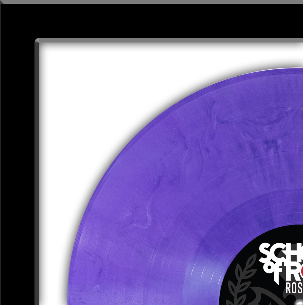 Custom Purple Color Record Award Frame - Zoom of Corner