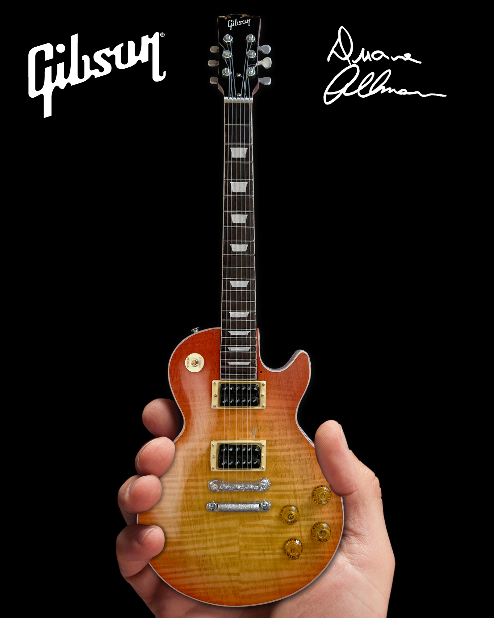 Duane Allman 1959 Gibson™ Les Paul™ Cherry Sunburst Mini Guitar Replica Collectible by AXE HEAVEN®