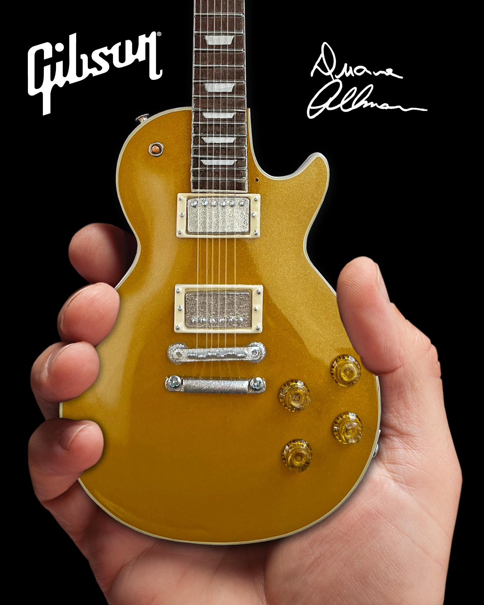 Duane Allman 1957 Gibson™ Les Paul™ Goldtop Mini Guitar Replica Collectible by AXE HEAVEN®