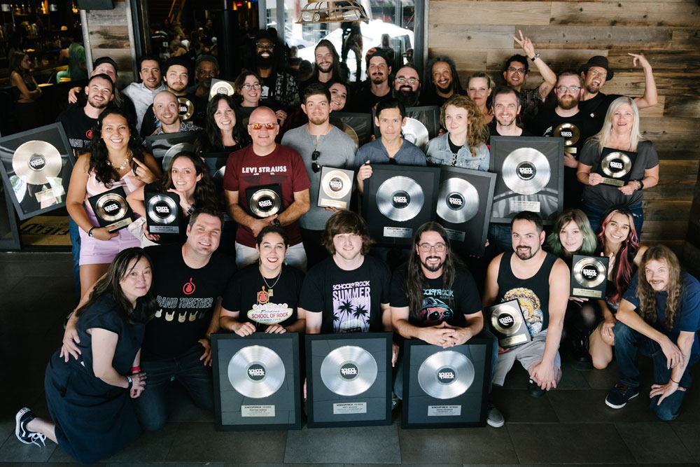 School of Rock 2022 NorCal Staff Rockstars with Handcrafted Custom Corporate Awards by AXE HEAVEN®