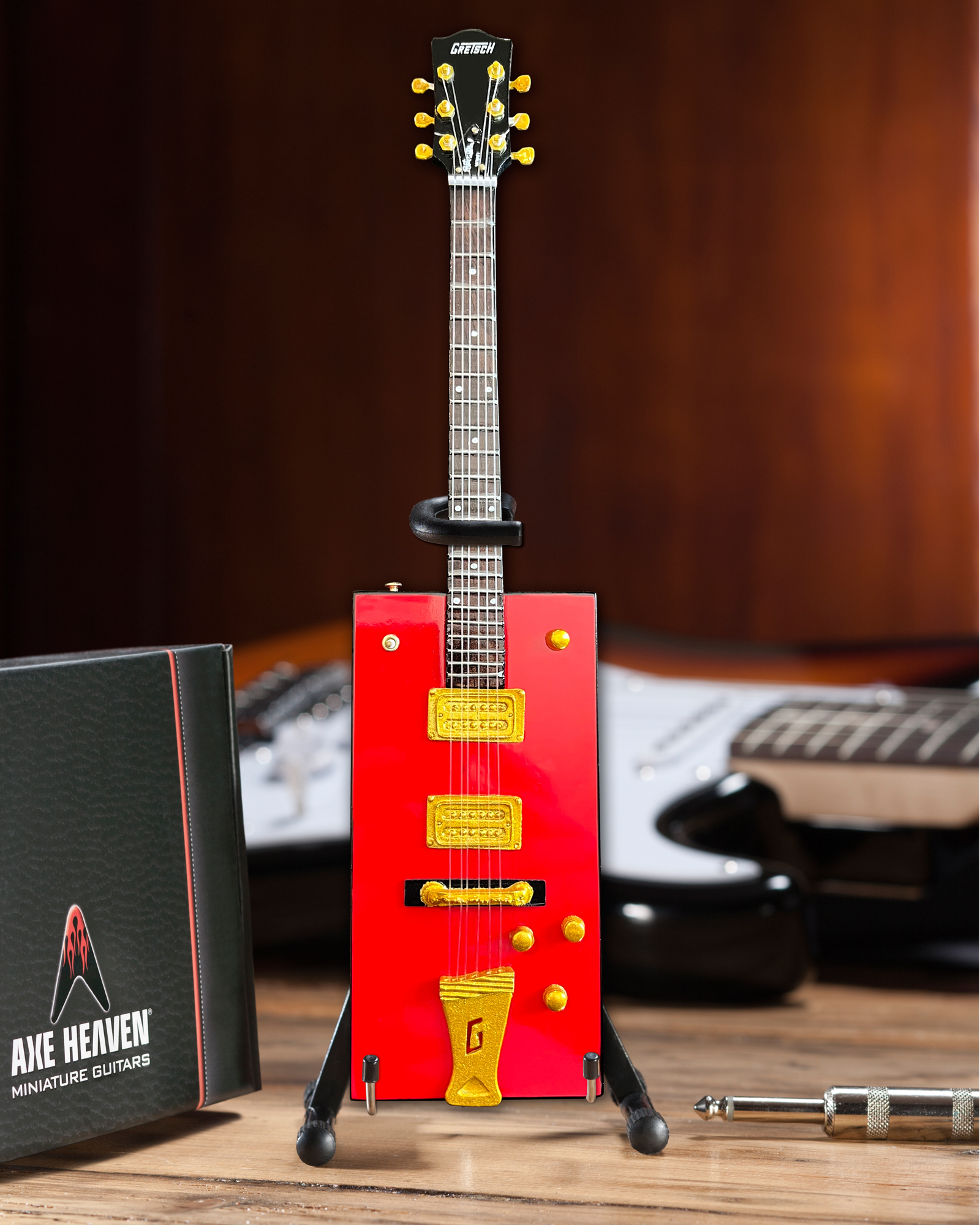Bo Diddley Signature Firebird Red Gretsch G6138 Box Mini Guitar Model by AXE HEAVEN®
