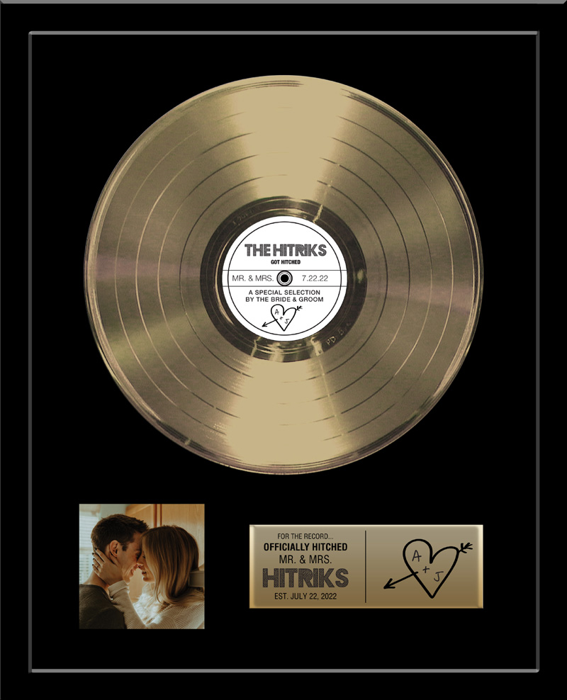 Personalized Framed Gold Record Tribute Wedding Gift