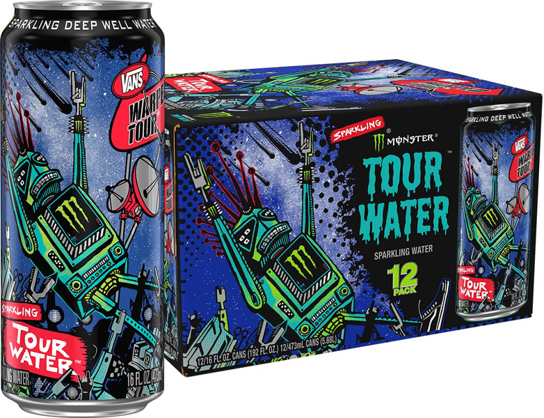 Monster Tour Water Can & 12-Pack - Sparkling Deep Well Water