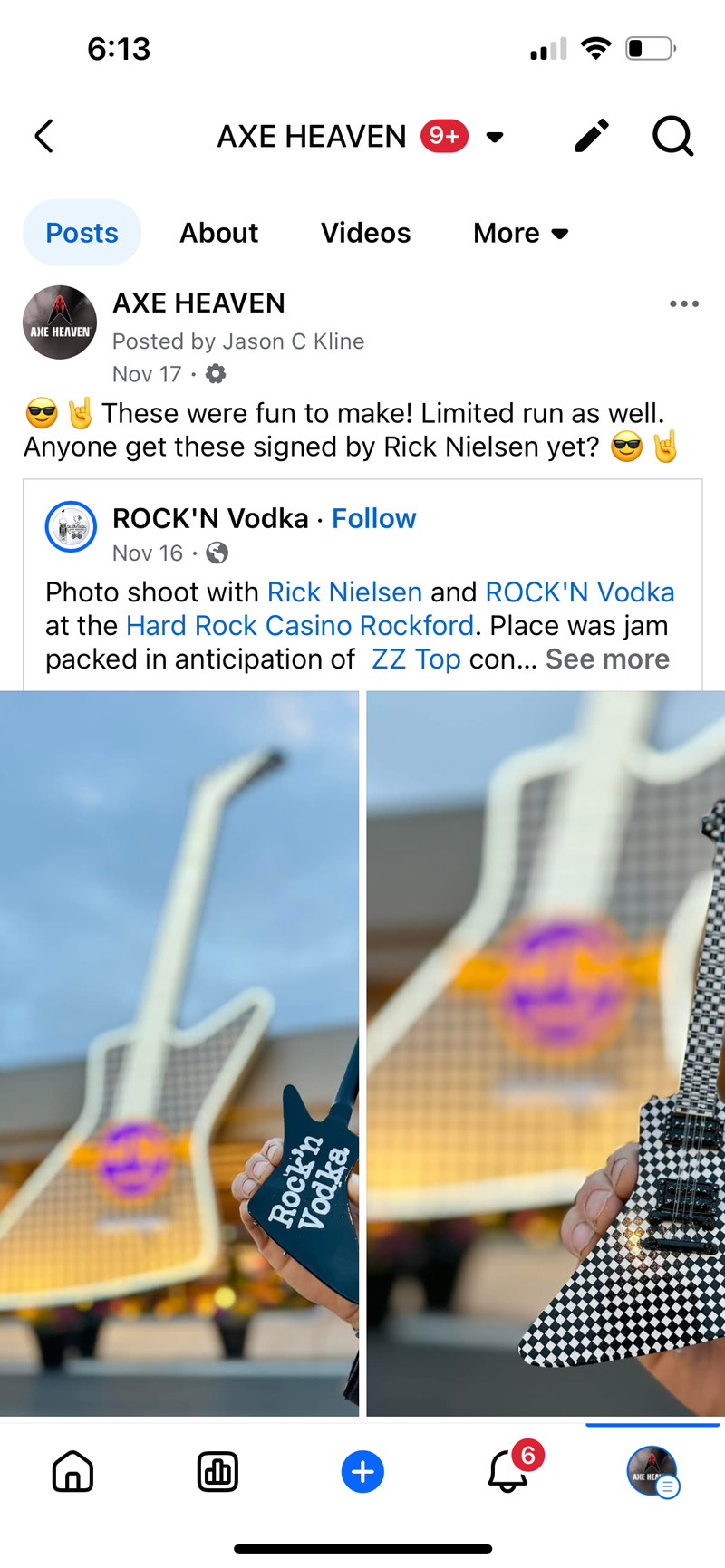Social Post for Rock'n Vodka with Promo Mini Guitar by AXE HEAVEN
