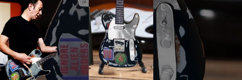 Vintage Details of Joe Strummer Fender™ Telecaster™ Included on Officially Licensed Signature Relic Mini Guitar Replica