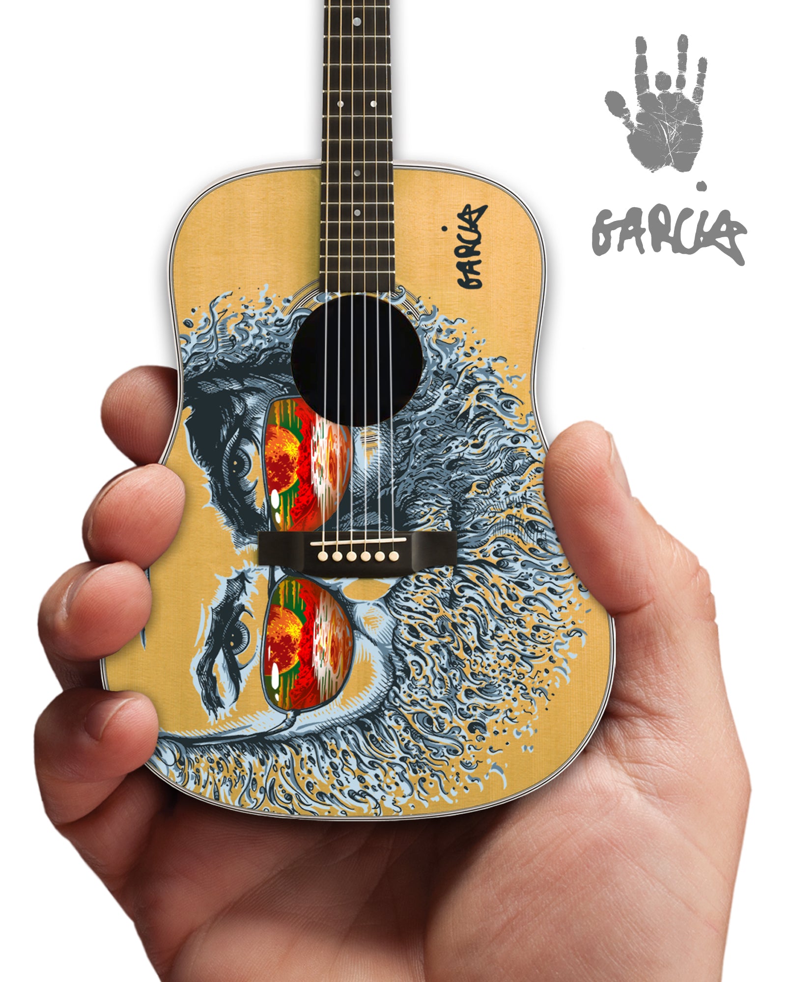 Jerry Garcia™ "Palm Sunday" Art Tribute Acoustic Miniature Guitar