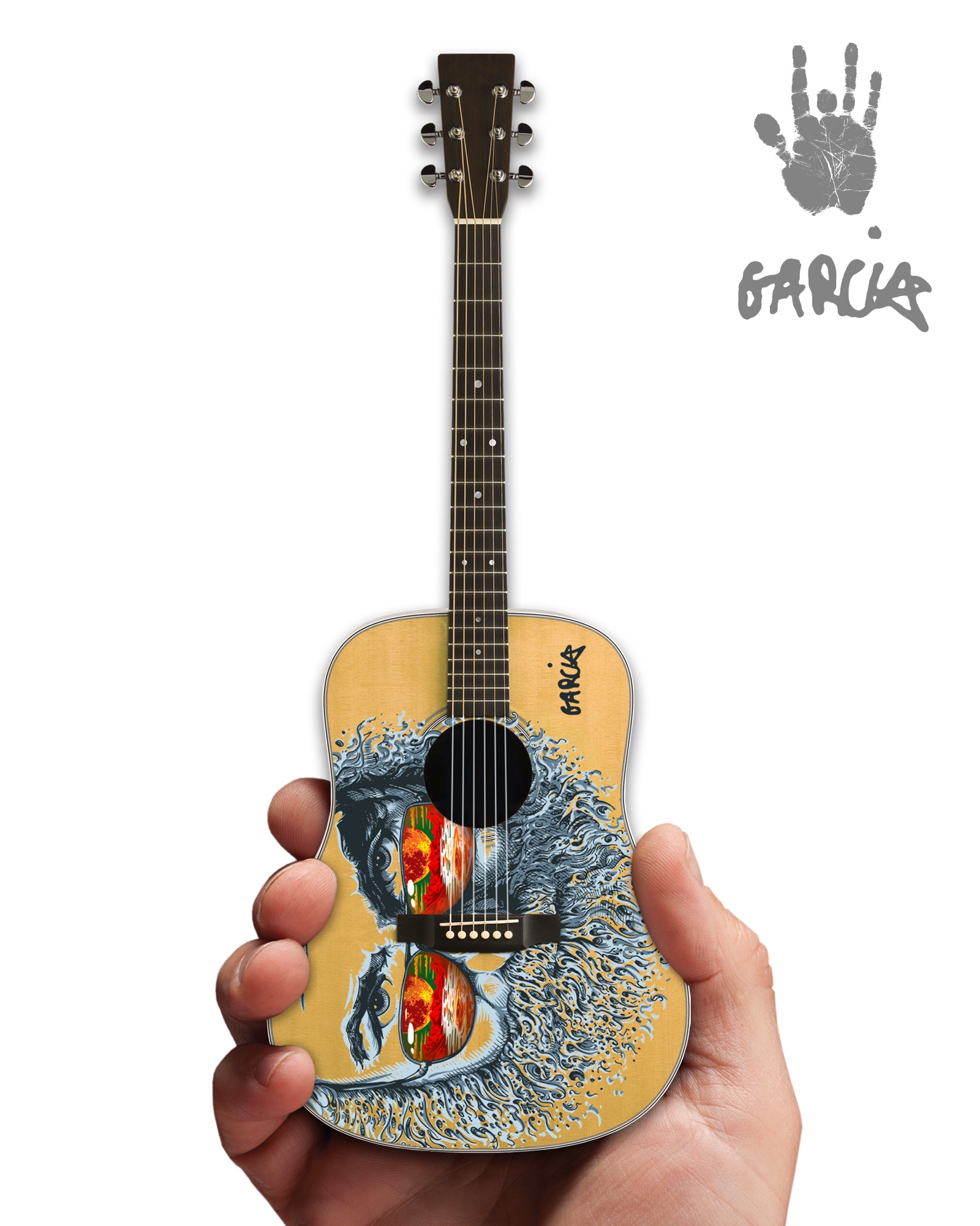 Jerry Garcia™ "Palm Sunday" Art Tribute Acoustic Miniature Guitar
