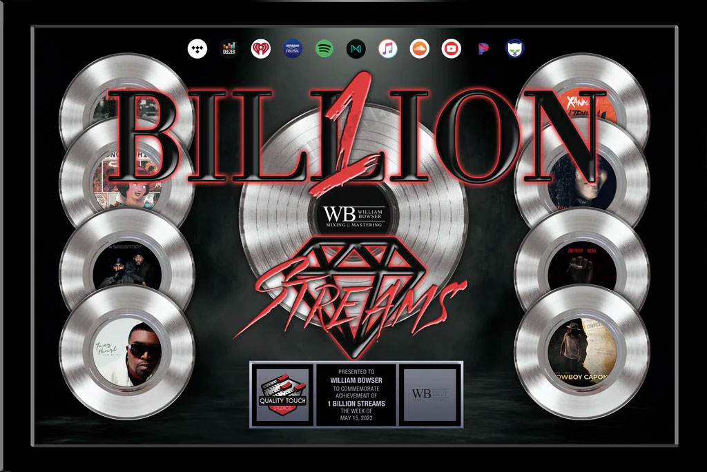 ART ON ACRYLIC CUSTOM Multi Platinum Record Achievement Award - 36" x 24" Framed - Full Color Background