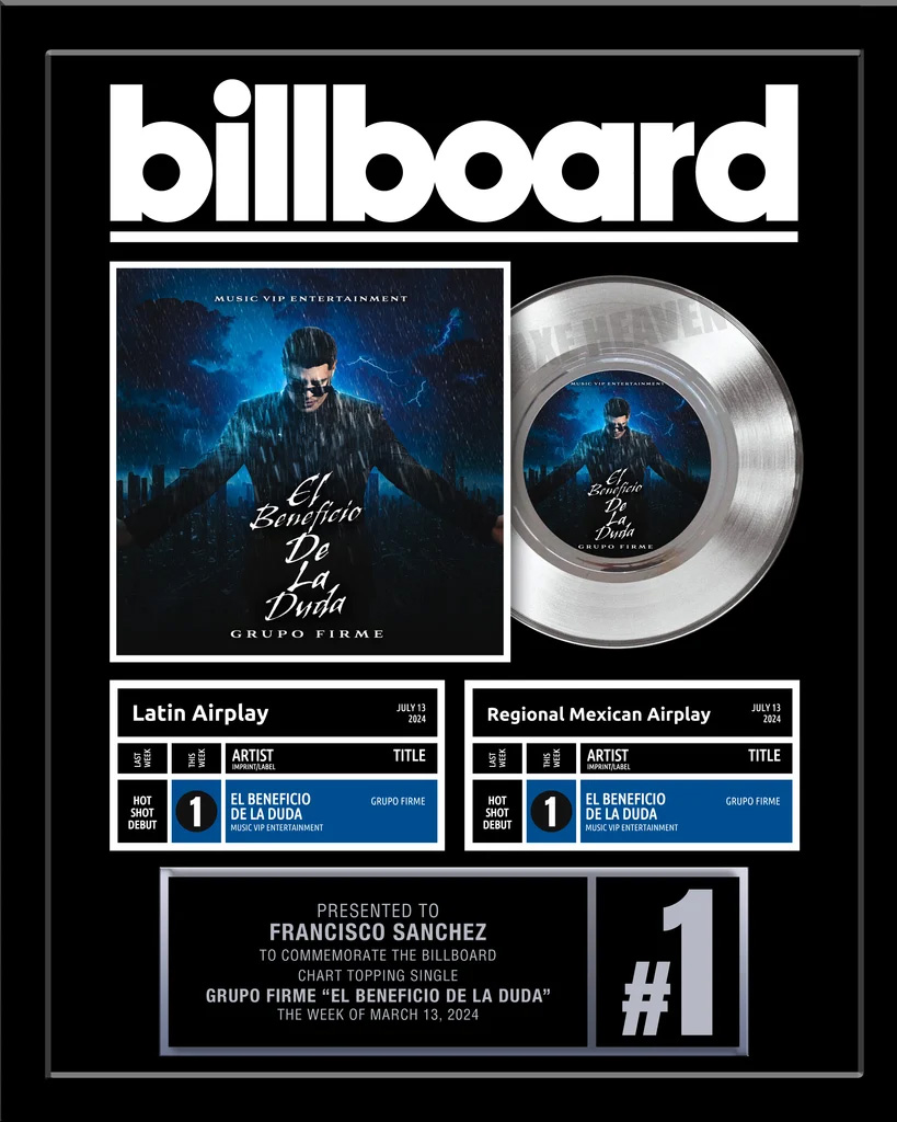 Billboard #1 Record Award