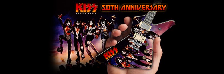 KISS® Destroyer Album Tribute Miniature Guitar Replica Model