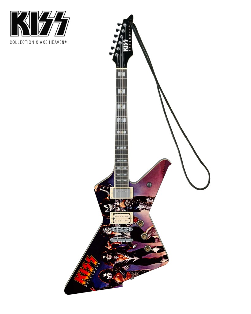 6-Inch KISS® Destroyer Album Tribute ICEMAN Mini Guitar Ornament - Handcrafted from Solid Wood