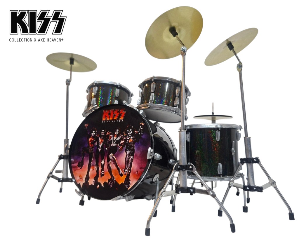 KISS® DESTROYER ALBUM Tribute Mini Drum Set Replica Collectible - 1:4 Scale Model
